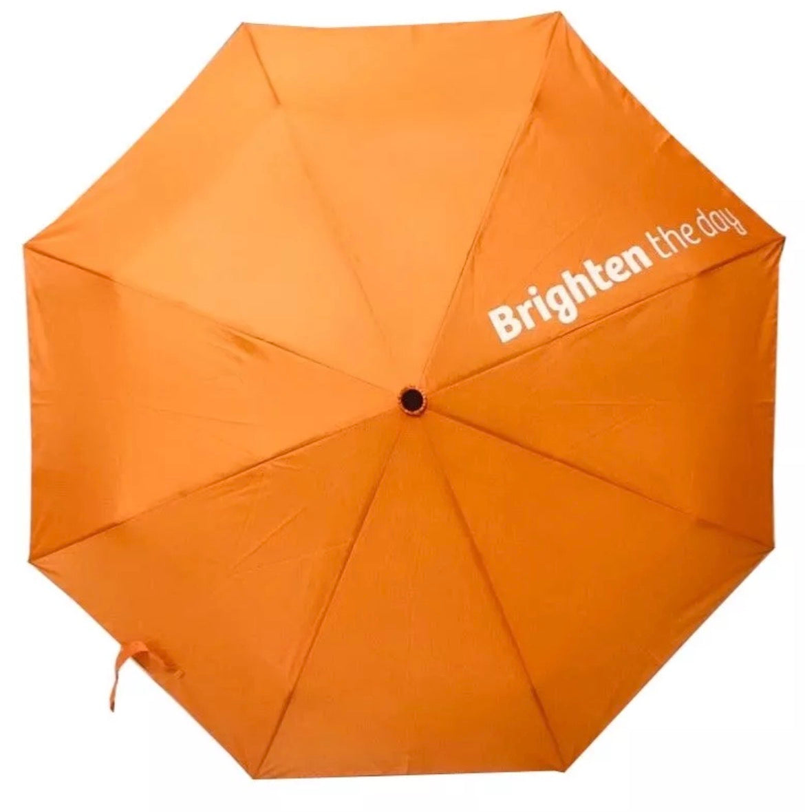 “Brighten the Day” Travel-Size Compact Slogan Umbrella