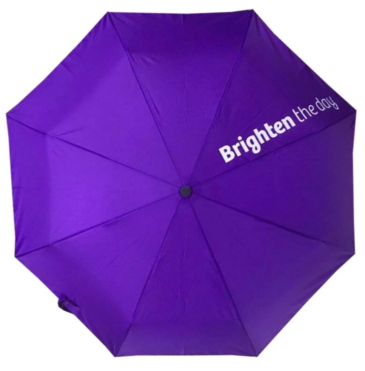 “Brighten the Day” Travel-Size Compact Slogan Umbrella